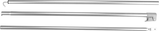 ESVO nokstok - 165 tot 245 cm - 25/22 mm - met haak en oog - aluminium van ES