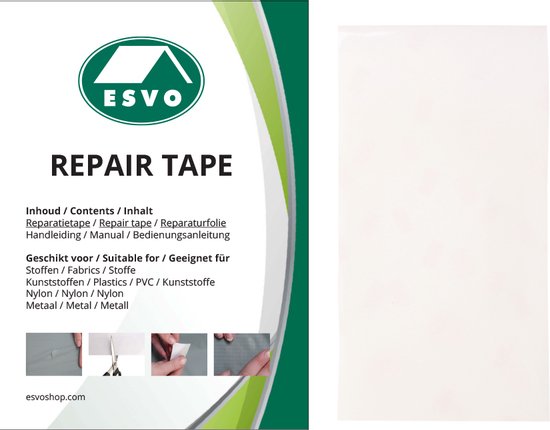 ESVO reparatietape voor permanente reparatie van stoffen 100 x 7,6 cm van ES