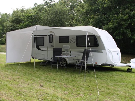 ESVO schuifluifel voor caravan - omlooplengte 670-710 cm - mt 1 - polyester - beige