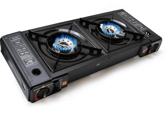 Eurocatch 2 pits Kooktoestel op Gas - Gas Stove - Camping Kooktoestel - Gaspit - Gasfornuis - Gasstel - Cooker van Eurocatch