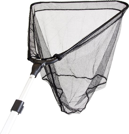 Eurocatch Allround Rubber Landingnet - Schepnet - Visnet - 40x40 - Aluminium steel 2m - Opklapbaar - Uitschuifbaar - Stevig van Eurocatch
