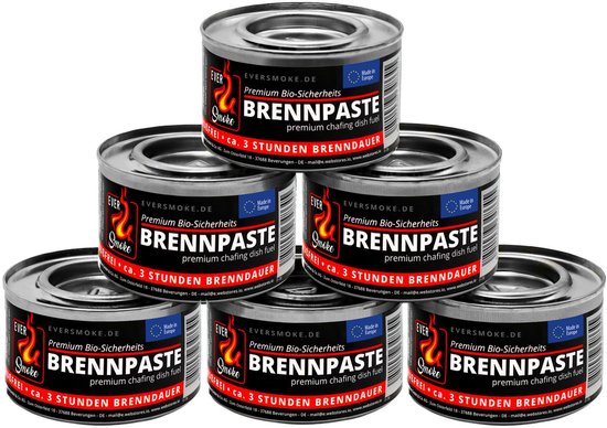Eurocatch Brandpasta Catering Branders - 6x 200g Brandgel - Roetloos & Geurloos - Ca. 3 Uur Brandduur - Geschikt voor Chafing Dishes & Warmhoudbakken