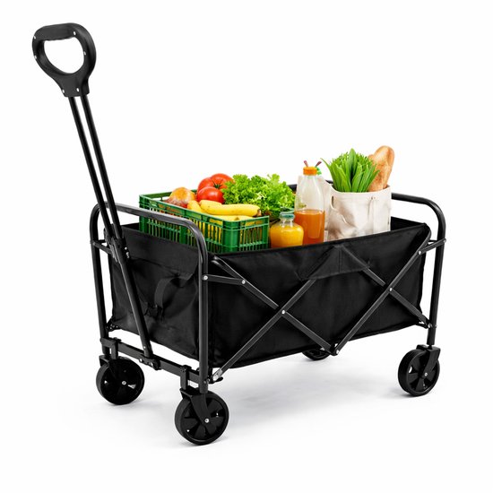 Eurocatch Opvouwbare Bolderkar - Zwart - 75x45x86 cm - tot 100 kg van Merkloos