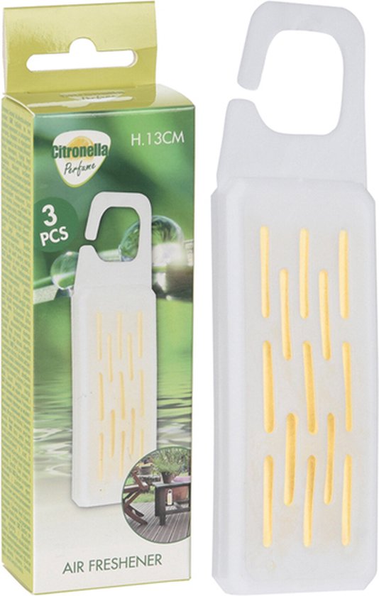 Eurocatch Outdoor Citronella Luchtverfrisser -Anti-mug werking - Tent geur- Slaapkamer | Tuin Anti muggen geur | 3 Stuks - Wit