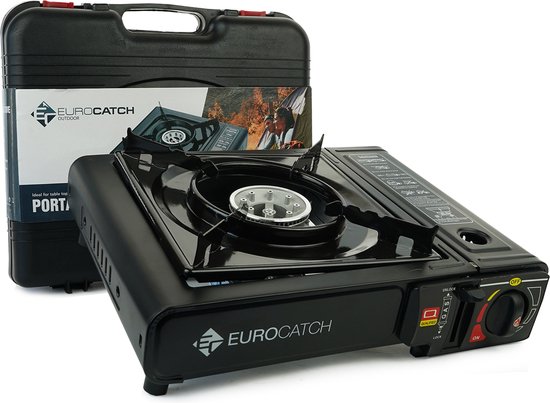 Eurocatch Outdoor - Kooktoestel op Gas - Gas Stove - Camping Kooktoestel - Gaspit - Gasfornuis - Gasstel - Cooker - Draagkoffer van Eurocatch