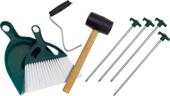 Eurotrail Accessoireset Tent Staal Zwart/zilver 8-delig van Eurotrail