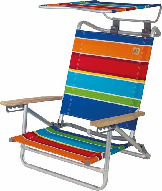 Eurotrail-Strandstoel-Mediterranee-2-in-1-kleurstrepen van Eurotrail