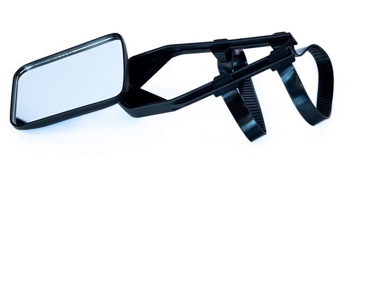 EveBase® Caravanspiegel - Set van 2 - Opzetspiegel - Verstelbaar, Niet-verblindend en Trillingsvrij - Maximale Spiegelhoogte van 14 cm - Afmeting van 150 x 110 mm - Zwart
