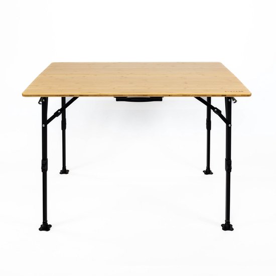 EveBase® Flex Bamboe Campingtafel - Tuintafel - Tafel - Vouwtafel Buiten - Kampeertafel - Inklapbaar - In Hoogte Verstelbaar - Weersbestendig - Met Opbergtas - 100 x 72 cm van Merkloos