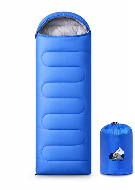Ever Trex Slaapzak Dekenmodel - 4 Seizoenen - 5°C - Volwassenen - Kinderen - Kamperen - Blauw van Merkloos