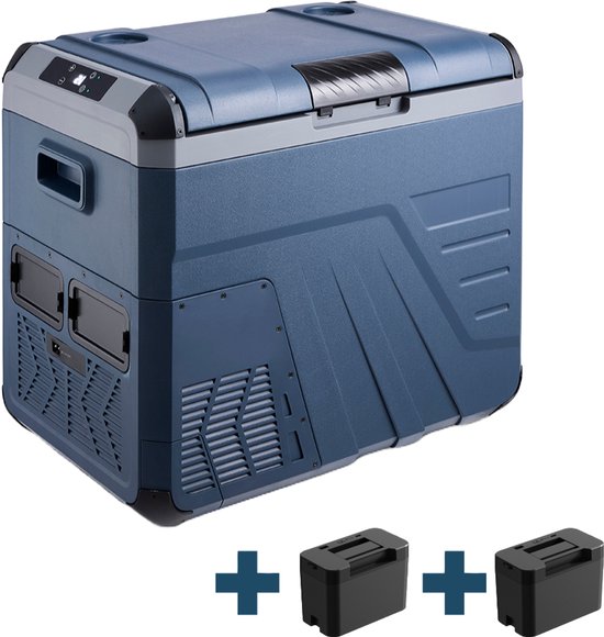 Evolar Elektrische Compressor Koelbox - 45L - Inclusief 2 Accu's - 12V en 230 volt - Coolbox - Donker Blauw van Evolar