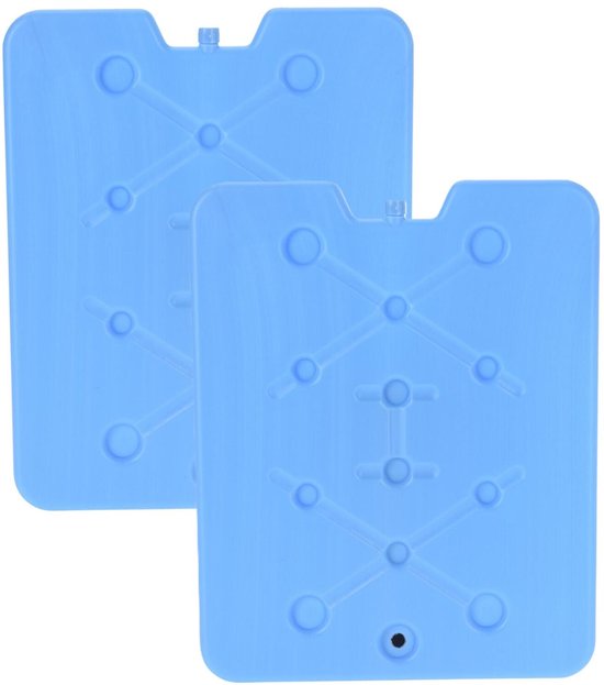 Excellent Houseware Koelelement Ice Pack - 2x - blauw - plat - polyethyleen - 900 gram - 32 x 25 x 1 cm - schijf