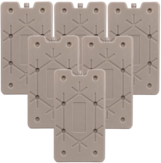 Excellent Houseware Koelelement Ice Pack - 6x - beige - polyethyleen - 350 gr - 24 x 14 x 1.5 cm