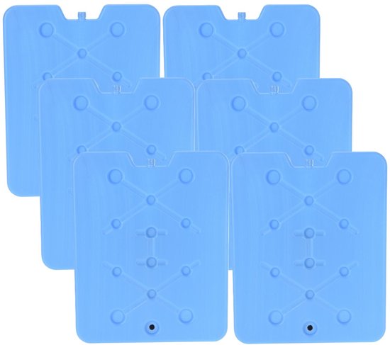 Excellent Houseware Koelelement Ice Pack - 6x - blauw - plat - polyethyleen - 900 gram - 32 x 25 x 1 cm - schijf