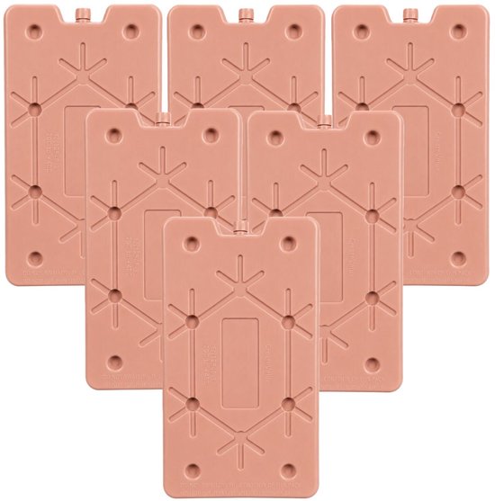 Excellent Houseware Koelelement Ice Pack - 6x - oudroze - polyethyleen - 350 gr - 24 x 14 x 1.5 cm