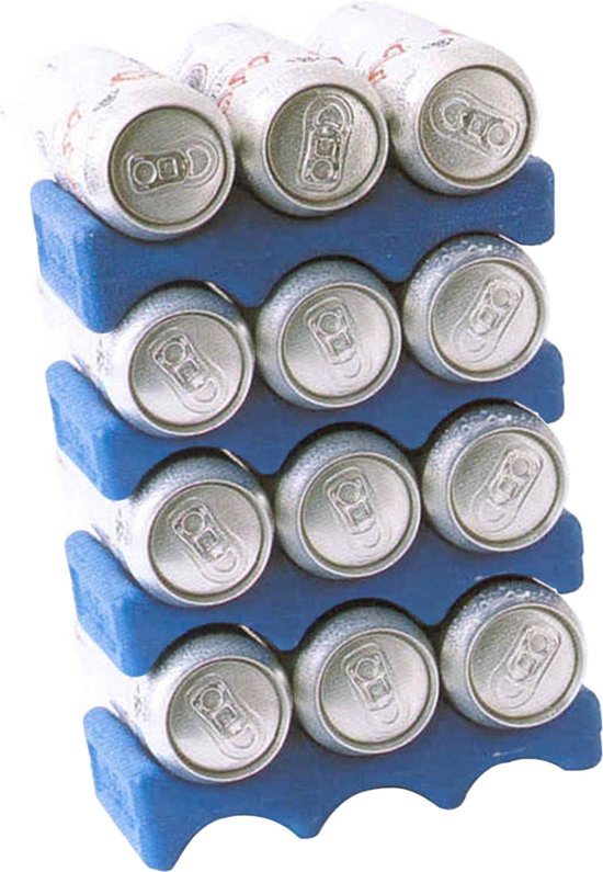 Excellent Houseware Koelelement voor blikjes - 4x stuks - blauw - 600 gram van Excellent Houseware