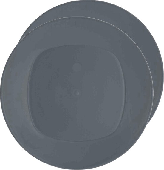 Excellent Houseware Ontbijt/dinerbordjes - 8x stuks - grijs - 20 cm van Excellent Houseware