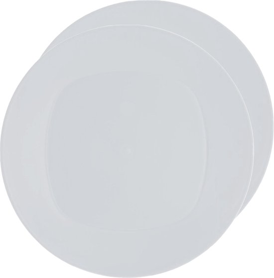 Excellent Houseware Ontbijt/dinerbordjes - 8x stuks - wit - 20 cm
