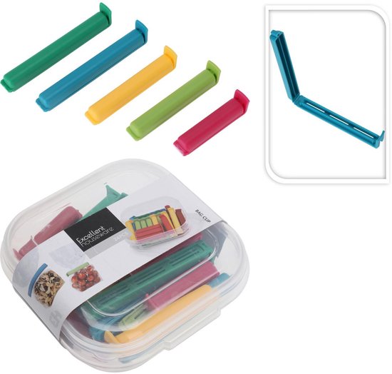 Excellent Houseware vershoudclips set 24 stuks multi - keuken accessoires.