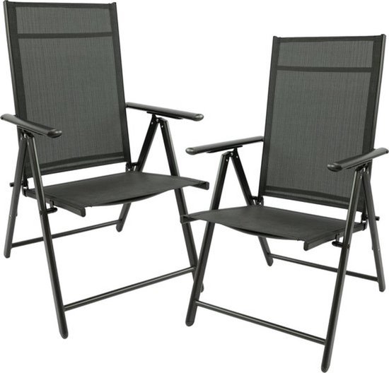 Excellent - Tuinstoelen 2 stuks - 7 standen - antraciet - aluminium tuinstoel - tuinstoel - tuinstoel inklapbaar - verstelbare stoel van EXC