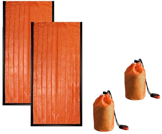 EXCITAT 2 stuks - Slaapzak - Kampeertas - Nooddeken - Geschikt voor kamperen, buitenactiviteiten, wandelen van EXCITAT