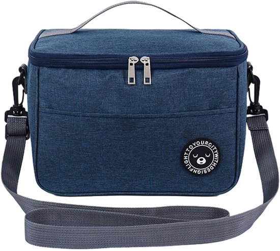 EXCITAT Kleine koeltas - Lunchboxtas - Geïsoleerde lunchtas - Opvouwbaar - Lunchtas - Draagbare lunchboxtas - voor werk, reizen, kantoor, picknick - Marineblauw van EXCITAT