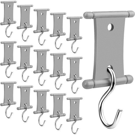 EXCITAT Luifelhaken - Railhaken - Campingluifelhaken - Geschikt voor Kederrails 5/6mm en 7/8mm - Voor campers, caravans, kampeertenten - Set van 16