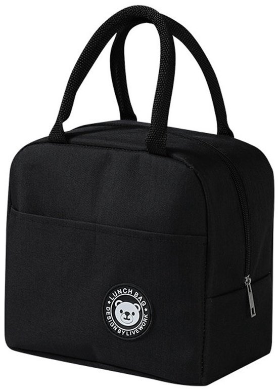 EXCITAT Lunchtas - Geïsoleerde lunchtas - Klein - voor school, kantoor, picknick - Zwart van Merkloos