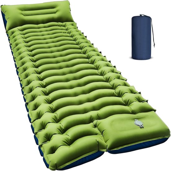 EXCITAT Opblaasbaar kampeermatras - Ultralicht - Draagbaar - Ideaal voor wandelen en buitenactiviteiten - Groen van EXCITAT