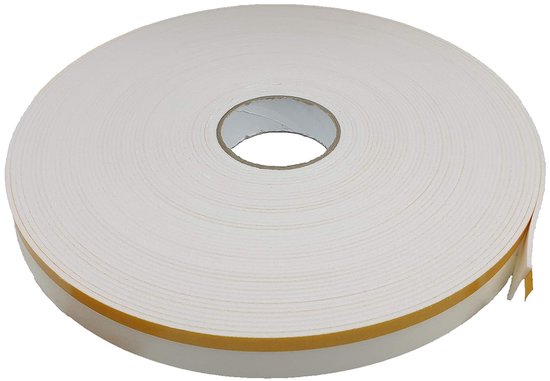 expansievoegband randisolatieband zelfklevend 30 mm x 30 m – wit schuim 3 mm met 10 mm kleefrand voor gipsplaat stucwerk en voegen, ontkoppeling en geluidsisolatie
