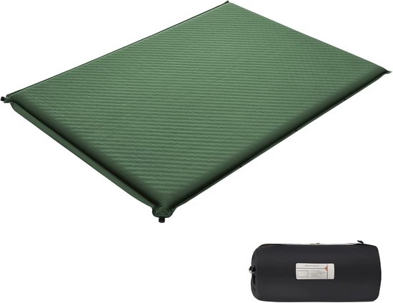 Extra Brede Zelfopblazende Slaapmat voor 2 Personen - 192x140 cm - 8 cm Dik - Comfortabel Kamperen Binnen en Buiten van Merkloos