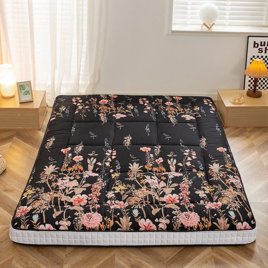 Extra Dikke Japanse Futon Matras - Gevoerde Vloermatras voor Gasten en Camping van Merkloos
