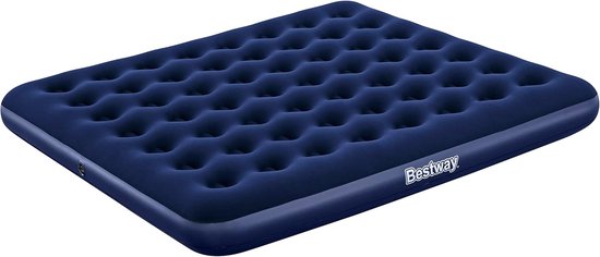 Extra Groot Dubbel Luchtbed Blauw 203 x 183 cm - Comfortabel & Snel Op te Blazen