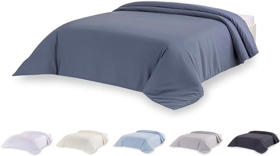 Extra Zacht Microvezel Dekbedovertrek - Blauwgrijs - Geschikt voor Bedden 80/90/150 x 220 cm van Merkloos