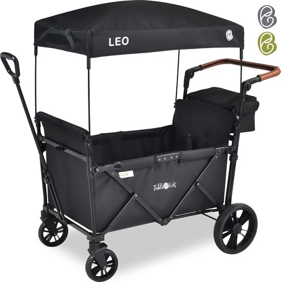 FableKids LEO X2 Lite Opvouwbare handkar met dak Onyx Zwart van FableKids