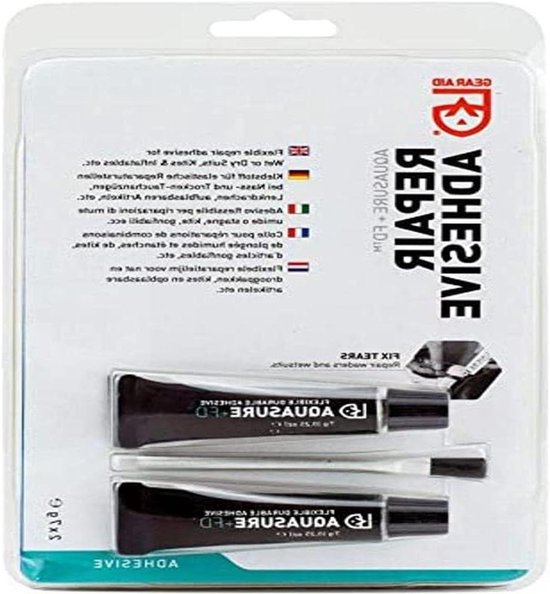 Fabric Repair Kit - Waterbestendige Lijm - Outdoor Gear Reparatie - Sneldrogend Transparant - 2 x 7g - Zwart