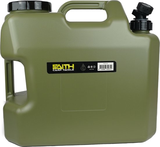 Faith - Jerrycan - 18 Ltr - Polyetheen Groen - Watertank - Watercontainer - Watervat - Waterdispenser - Watertap - Met Tapkraantje - Groen van Faith