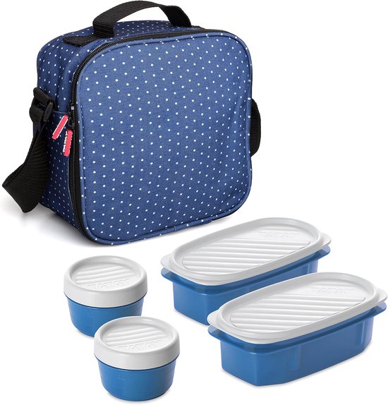 Famanu - Food Casual koeltas 3L met 4 BPA-vrije bakjes en waterdichte voering – Zwart van Famanu