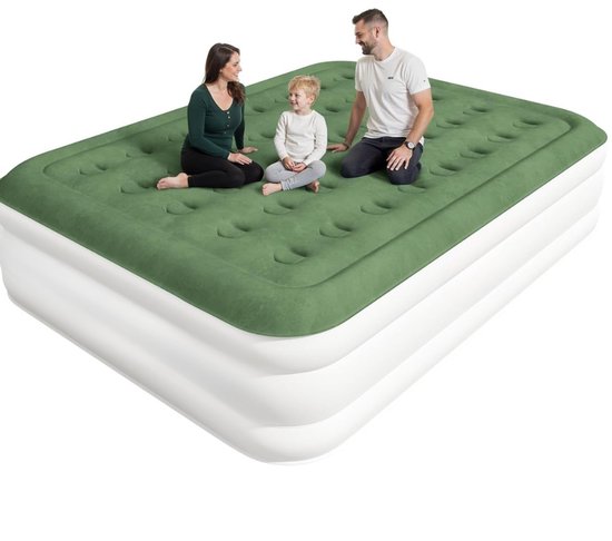 Famanu – Luchtmatras voor 2 personen - zelfopblazend matras in 3 minuten - opblaasbaar matras - logeerbed met ingebouwde pomp - opblaasbaar bed voor thuisgebruik - 203 x 152 x 46 cm