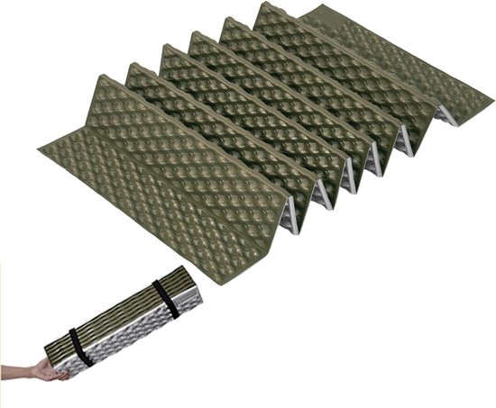 Famanu – Opvouwbare isolerende campingmat met R-waarde 2,6, verdikt en aluminiumfolie, ideaal voor outdoor en rugzakreizen