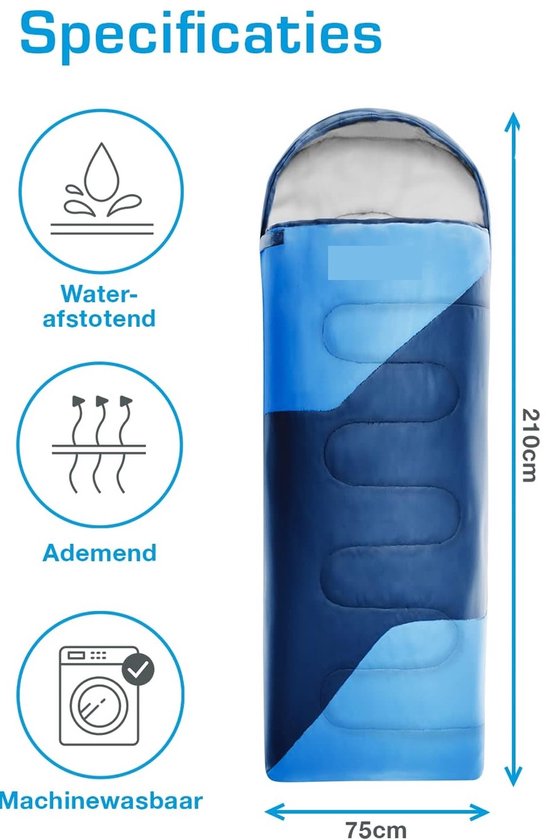 Famanu - Premium Slaapzak Volwassenen & – Warme 3-4 Seizoenen, Waterdichte Lichtgewicht Slaapzak voor Mannen, Vrouwen, Kamperen, Festivals & Buitenshuis met Compressiezak