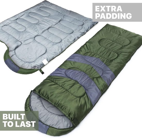 Famanu - Slaapzak Volwassenen & Kind/ met Compressiezak – Ultralichte 3-4 Seizoen Sleeping Bag Outdoor Waterdichte Lichtgewicht Klein Backpack Zomer Winter – Camping Kamperen Travel 1 Persoon