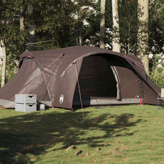Familie Tent - Tunnel Tent - Kamperen met gezin - Waterdicht en winddicht - 6 personen - Bruin