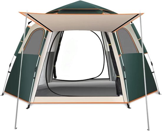 Familiekoepeltent voor 3-4 personen met uitbreidbare veranda - Pop-up tent winddicht en waterdicht voor camping, tuin en wandeltochten