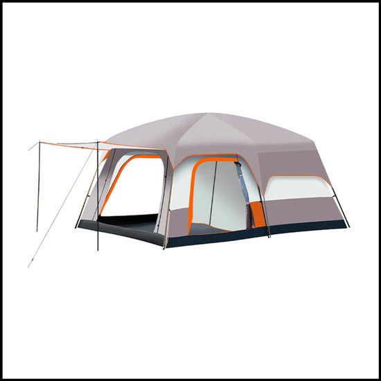 Familietent 8-12 Personen - Luxe Kampeertent Met 2 Slaapkamers - Waterdicht Design - Grote Ruimte - Snelle Opzet van Merkloos