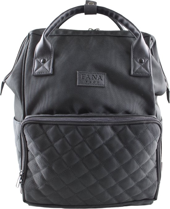 Fana Bags Luiertas Rugzak Zwart - Verschoningsmatje - Flessenwarmhouder - Kinderwagenhaken - Baby Rugtas - Grote Baby Tas van Fana Bags