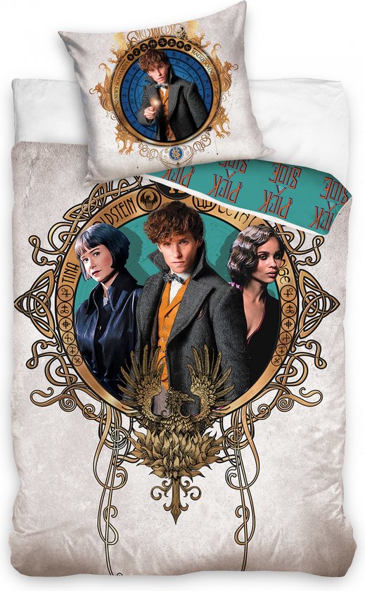 Fantastic Beasts Crime of the Grindelwald - Dekbedovertrek - Eenpersoons - 140x200 cm + 1 kussensloop 70x80 cm - White van Fantastic Beasts.