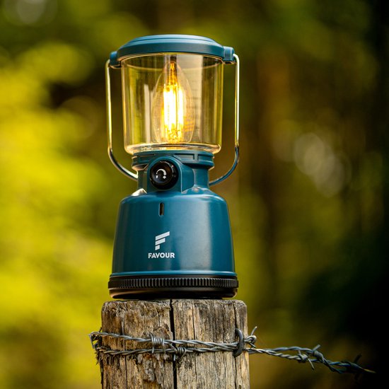 Favour LED lantaarn, camping lamp oplaadbaar L0818 Retro, 320 lumen, IP64 waterdicht, draagbaar, geïntegreerde oplaadbare batterij van Favour
