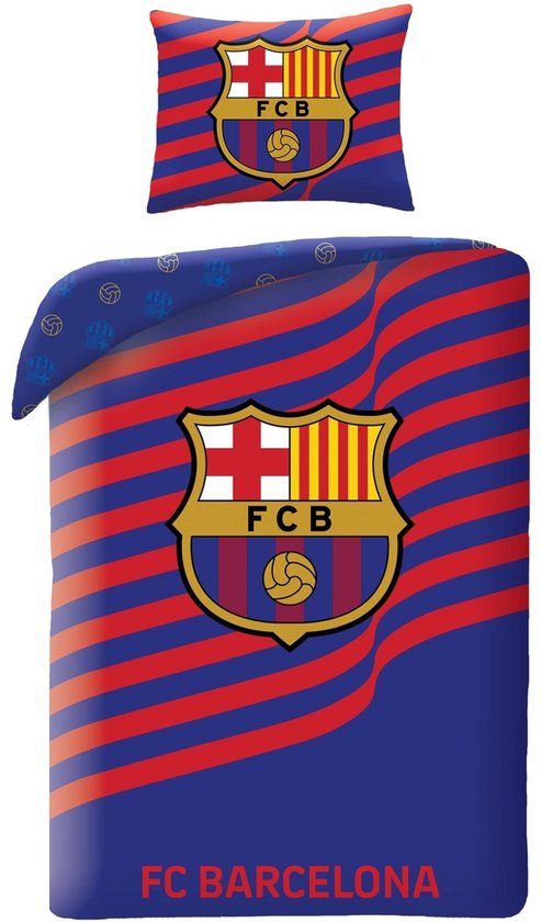 FC Barcelona Dekbedovertrek Stripes - 140x200/70x90cm - katoen