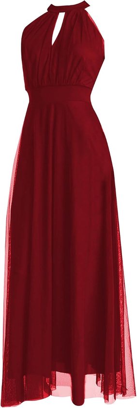 Feestjurk voor dames van tule met cut-out aan de voorkant en bandjes - Made in Italy Yes